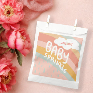 BABY SPRINKLE Cute Clouds Rainbow Rain CUSTOM Favor Bag