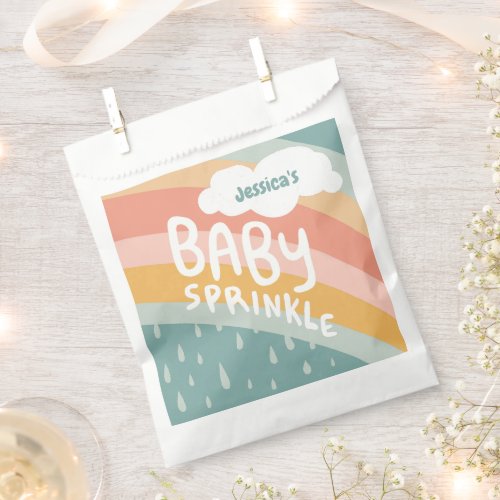 BABY SPRINKLE Cute Clouds Rainbow Rain CUSTOM Favor Bag