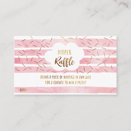 Baby Sprinkle Diaper Raffle Cards _ Pink and Gold