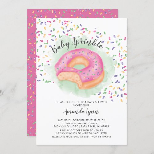 Baby Sprinkle Donut Baby Shower Invitation