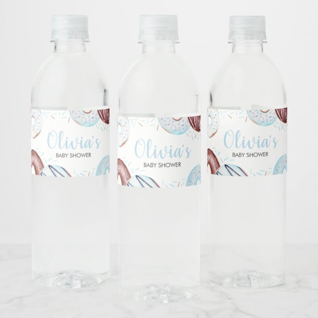 Baby Sprinkle Donuts Baby Shower Water Bottle Label (Bottles)