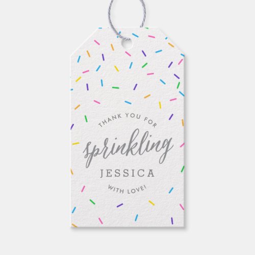 Baby Sprinkle Favor Tag Thank You for Sprinkling