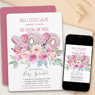 Baby Sprinkle Floral XOXO Pretty Girls Shower Invitation