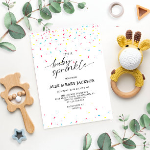 Baby Sprinkle Gender Neutral Colorful Confetti Invitation