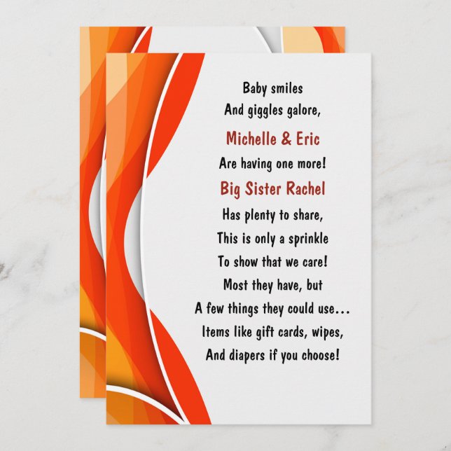 Baby Sprinkle Invitation (Front/Back)