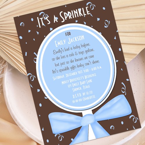 Baby Sprinkle Invitation -- Baby Boy Shower