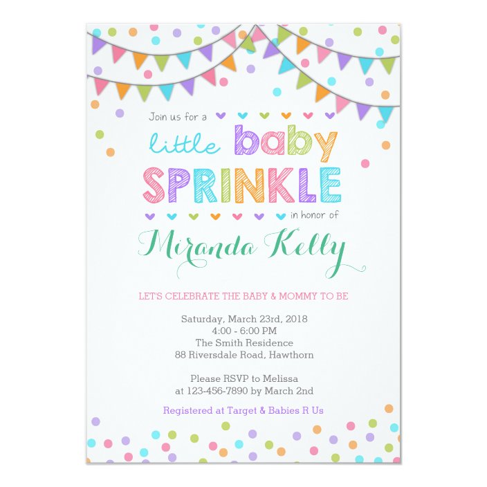 zazzle sprinkle invitations