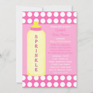 Baby Sprinkle Invitation Bottle Baby Girl Shower