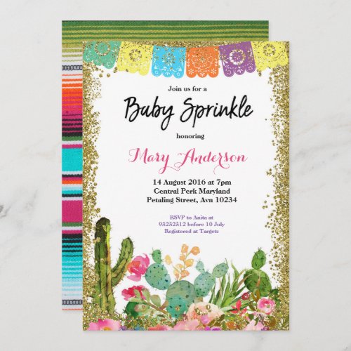 Baby Sprinkle Invitation Cactus Fiesta