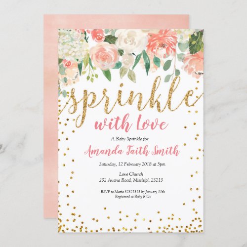 Baby Sprinkle Invitation Card Floral