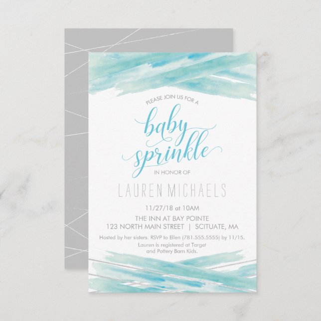 Baby Sprinkle Invitation - Customize Invite, Baby (Front/Back)