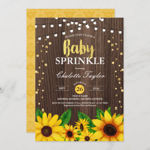 Baby sprinkle invitation fall sunflower