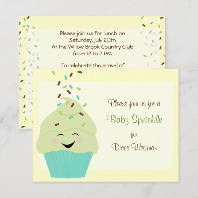 Baby Sprinkle Invitation in Gender Neutral Lights (Front/Back)