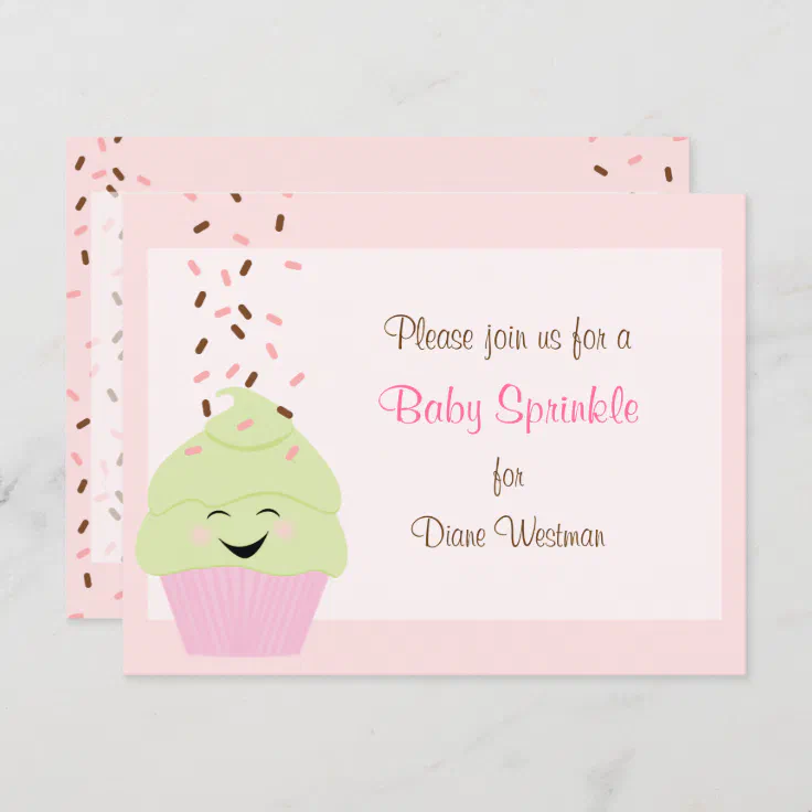 Baby Sprinkle Invitation in Pink Zazzle