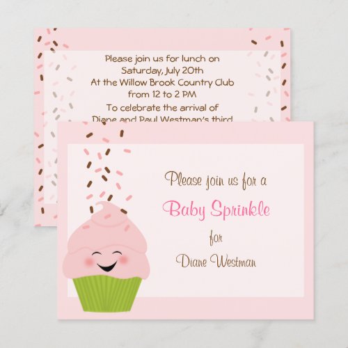 Baby Sprinkle Invitation in Pinks