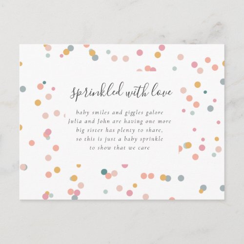 baby sprinkle invitation postcard