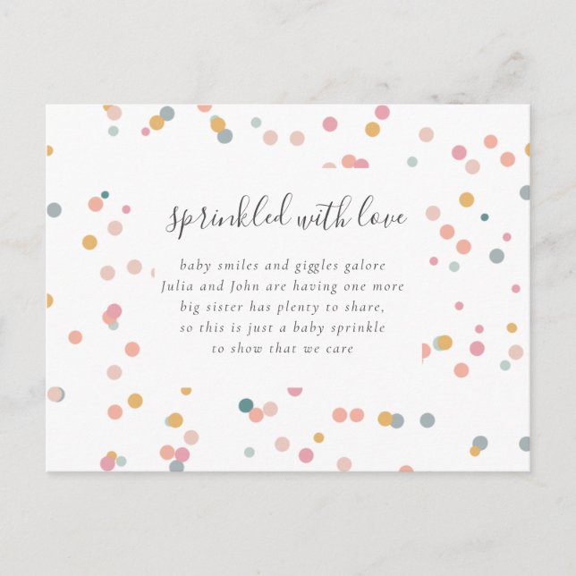 baby sprinkle invitation postcard (Front)