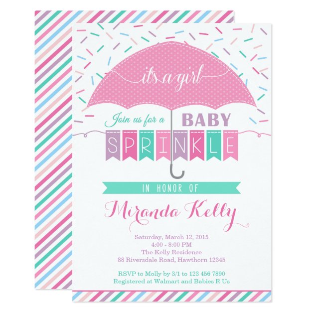 Baby Sprinkle Invitation / Umbrella Invitation