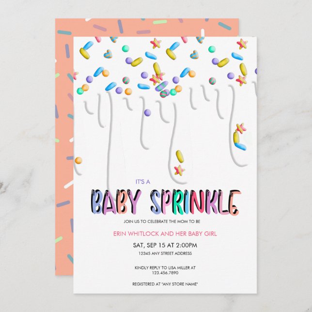 Baby Sprinkle Invitations (Front/Back)
