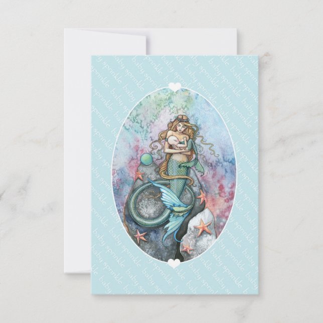 Baby Sprinkle Invite Insert Mermaid and Baby (Front)
