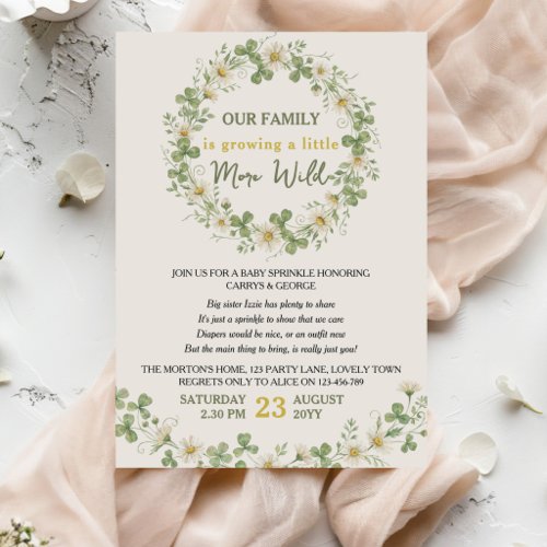 Baby Sprinkle Little More Wild Floral Wildflower Invitation