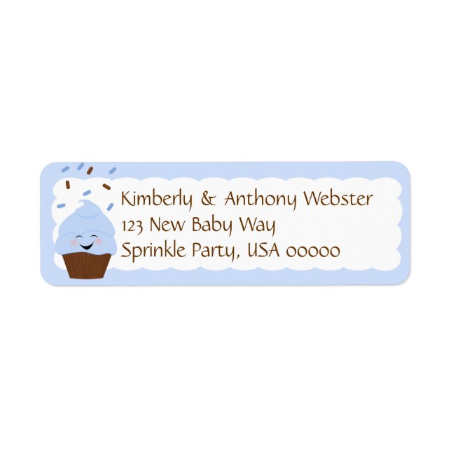 Baby Sprinkle Matching Blue Return Address Lable Label (Front)