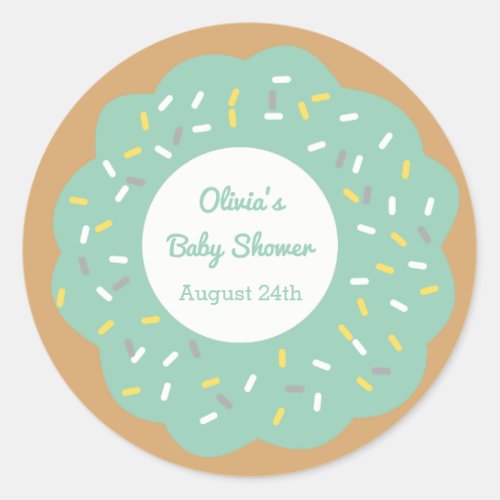 Baby Sprinkle Mint Green Donut Favor Tag
