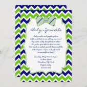 Baby Sprinkle Navy Green Bow tie shower invite (Front/Back)