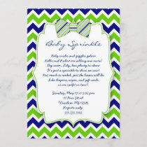 Baby Sprinkle Navy Green Bow tie shower invite