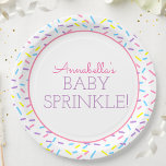 Baby Sprinkle Paper Plate With Pink Outline at Zazzle