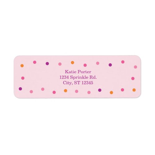 Baby Sprinkle Pink Girl Baby Shower Label