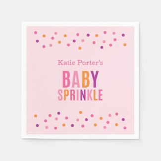 Baby Sprinkle Pink Girl Baby Shower Napkin