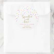 Baby Sprinkle Pink Gold Thank You Classic Round Sticker
