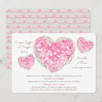 Baby Sprinkle Rustic Love Hearts Girl Baby Shower
