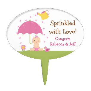 Baby Sprinkle Shower Cake Topper Pink