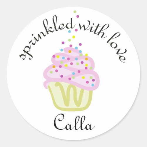 Baby Sprinkle Shower Cupcake Stickers Large Classic Round Sticker