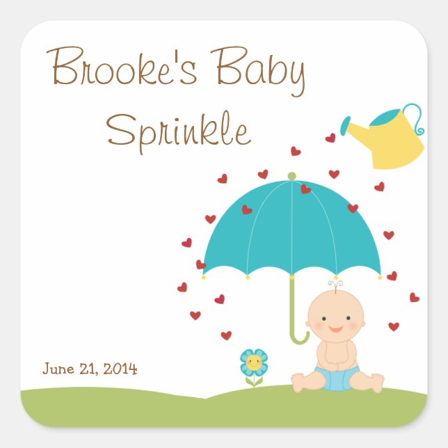 Baby Sprinkle Shower Favor Tag (Front)