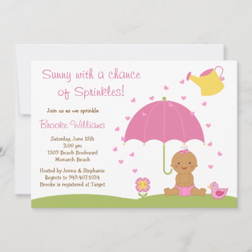 Baby Sprinkle Shower Invitation African American