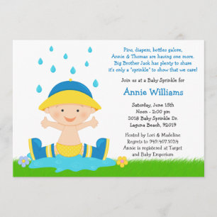 Baby Sprinkle Shower Invitation for Baby Boy