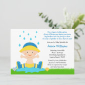 Baby Sprinkle Shower Invitation for Baby Boy (Standing Front)