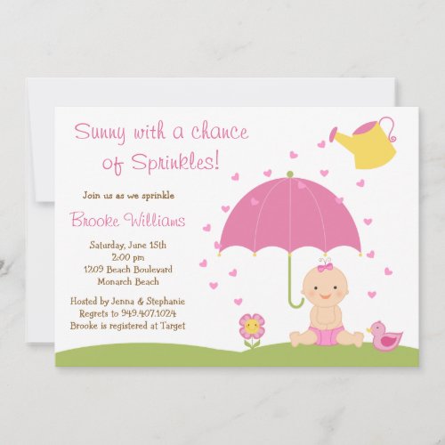 Baby Sprinkle Shower Invitation for Baby Girl