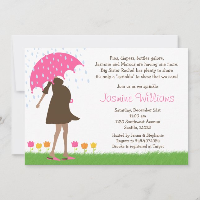 Baby Sprinkle Shower Invitation for Baby Girl (Front)