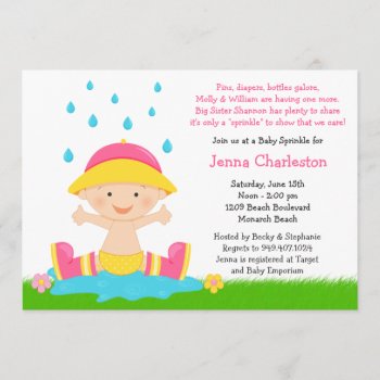 Baby Sprinkle Shower Invitation For Baby Girl by eventfulcards at Zazzle