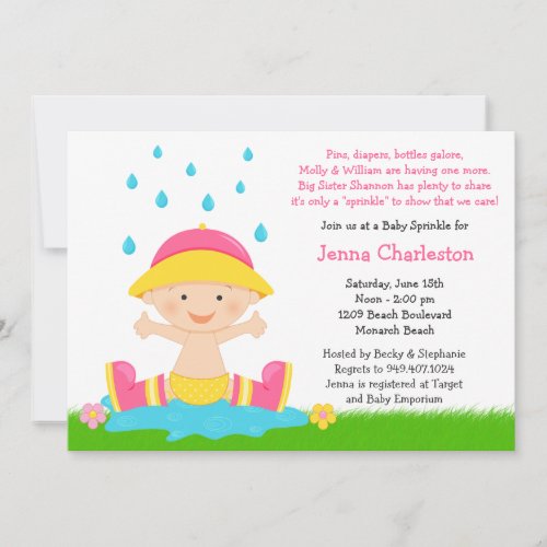 Baby Sprinkle Shower Invitation for Baby Girl
