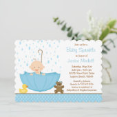 Baby Sprinkle Shower Invitation for Boy (Standing Front)
