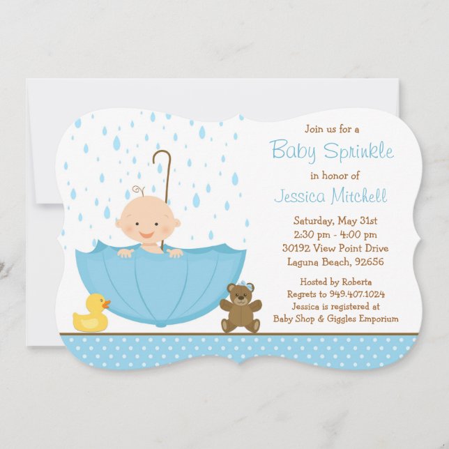 Baby Sprinkle Shower Invitation for Boy (Front)