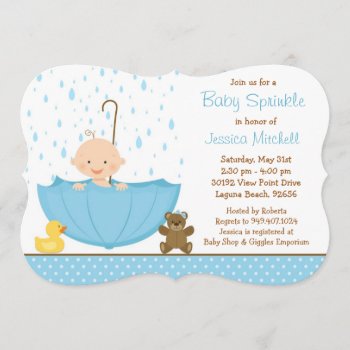 Baby Sprinkle Shower Invitation For Boy by eventfulcards at Zazzle