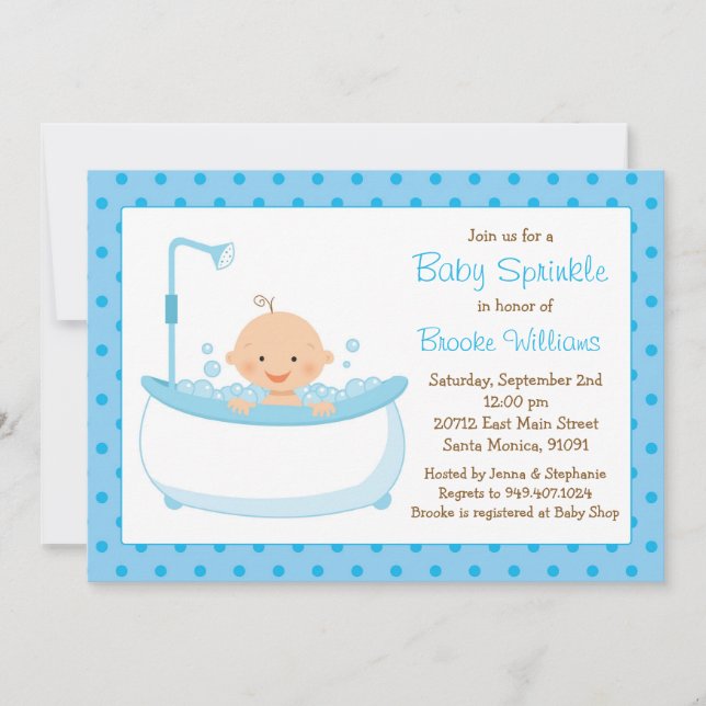 Baby Sprinkle Shower Invitation for Boy (Front)