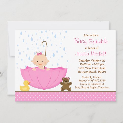 Baby Sprinkle Shower Invitation for Girl