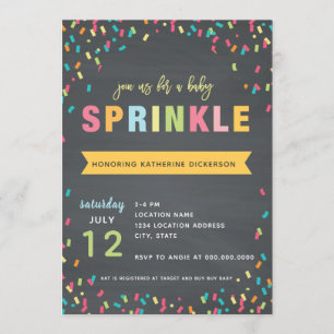 Baby Sprinkle Shower Invitation Multi color